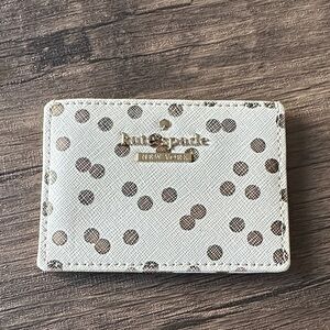 Kate Spade Cream and Gold Dot Card Holder